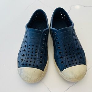 Native Dark Blue Perforated Slip-Ons